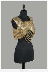 Iconic 1968 Paco Rabanne Chain Mail Dress in Silver & Gold Metal
