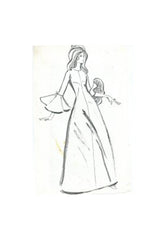 Documented 1960s Sybil Connolly 'Cream Puff' Extravagant Sleeve Dress