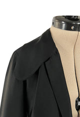 Chic Fall 1972 Christian Dior by Marc Bohan Haute Couture Black Silk Pant Set
