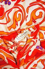 1970s Silk La Mendola Silk w Chiffon Skirt