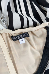 Fall 2008 Balmain by Christophe Decarnin Runway Zebra & Leopard Print Dress w Crystal Bolt