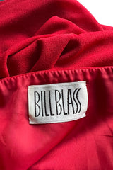 Easy to Wear Fall 1994 Bill Blass Red Silk Crepe Gathered Front Halter Dress