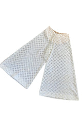 1960s Saks Fifth Avenue Ivory Lace Wide Legged Crop Pant & Matching Crop Top