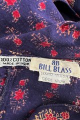 Fantastic 1970s Bill Blass Wrap & Tie Indian Cotton Pants w Red & Gold Print