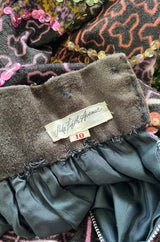 1960s Valentina Beaded & Sequin Elaborate Printed Felt Jersey Maxi Skirt