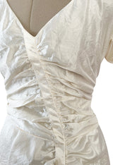 Incredible Spring 2006 Christian Dior by John Galliano Textured Ivory Silk Hourglass Dress
