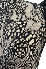 Spectacular Pre-Fall 2016 Alexander McQueen by Sarah Burton Black Nude Lace Dress