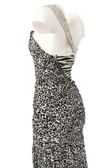 Fall 2008 Balmain by Christophe Decarnin Runway Zebra & Leopard Print Dress w Crystal Bolt