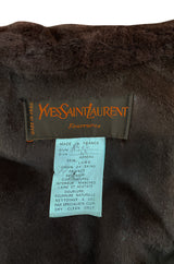 Documented Fall 1976 Yves Saint Laurent Russian Collection Leather Coat w Sheared Sheepskin Trim