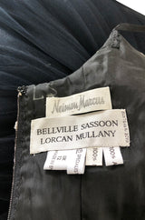 1980s Bellville Sassoon Appliqued Bodice & Princess Skirted Tulle Dress