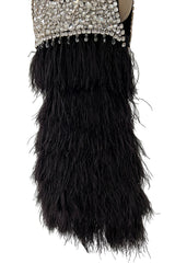 Gorgeous Fall 2010 Loris Azzaro by Vanessa Seward Runway Ostrich Feather & Huge Crystal Dress