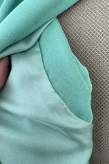 Rare 1978 Pierre Cardin Haute Couture Pale Mint Turquoise Silk Avante Garde Sack Dress