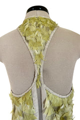 Spring 2003 Gucci by Tom Ford Rare Runway Look 27 Plunge Front Feather Mini Dress