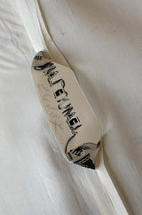 c.1954 Jeanne Lanvin Castillo Haute Couture Emerald & Gold Organza Dress