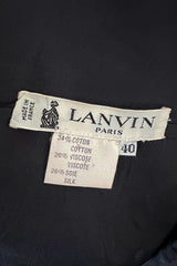 1980s Lanvin by Jules-Francois Crahay Strapless Black Dress w Hip Peplum