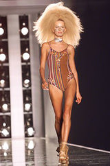 S/S 2002 Galliano for Christian Dior Striped Corset Dress