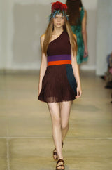 Spring 2005 Prada Runway Look 22 One Shoulder Color Block Dress