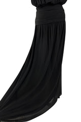 Spring 1983 Yves Saint Laurent Haute Couture Attr. Plunging Silk Jersey Top & Skirt Set