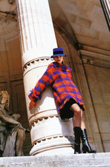 Fall 1993 Yves Saint Laurent Documented Fringed Knit Tunic Mini Dress