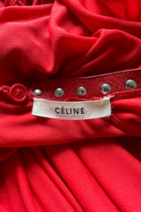 Iconic Pre-Fall 2017 Celine by Pheobe Philo Red Jersey Low Skirt Dress
