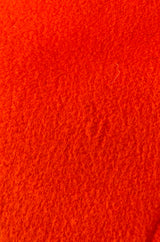 1971 Courreges Numbered Hyperbole Bright Orange Wool Coat w Quilted Interior