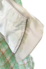 2004 Chanel Cruise Documented Mint Green Boucle & Silk Chiffon Suit