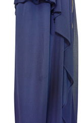 Museum Held 1975 Hubert de Givenchy Haute Couture One Shoulder Silk Dress w Matching Cape