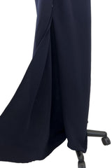 Beautiful Spring 2013 Lanvin by Alber Elbaz Deep Blue Strapless Dress w Bow Detail