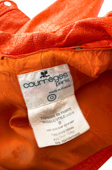 Iconic 1960s Andres Courreges Bright Orange  & White Vinyl Coat or Dress