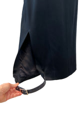 Sexy Spring 2001 Christian Dior by John Galliano Strapless Blue Dress w Leg Garter Strap