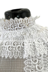 Pristine Mid 2000s Givenchy by Riccardo Tisci White Cotton Gauze & Lace Dress w Matching Underdress