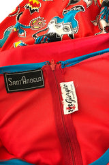 1971 Giorgio Sant' Angelo Medieval Collection Printed Jersey Dress