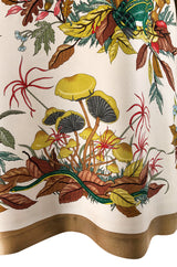 1970s Gucci Ad Campaign Flora Fauna Screen Printed Silk Shift Dress