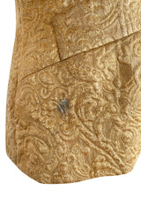 Fall 1977 or Fall 1980 Ady Couture Lausanne Yves Saint Laurent Haute Couture Copy Gold Metallic Thread Jacket