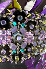 Prettiest Spring 2010 Oscar de la Renta Purple Silk Chiffon Ruffle Dress w Jewel Waistband