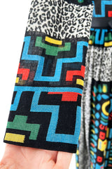 Spectacular 1970s Lanvin  by Jules-Francois Crahay Graphic Printed Cotton Voile Dress