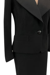 Documented Fall 2001 Yves Saint Laurent Haute Couture 'Le Smoking' Suit w Exaggerated Collar