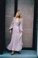 1970s Stavropoulos Couture Layered Bias Cut Silk Chiiffon Dress