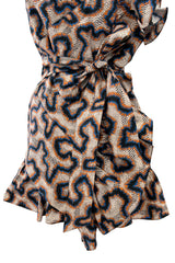 Spring 2017 Isabel Marant "Lavern" Printed One Shoulder Runway Dress w Ruffle Details