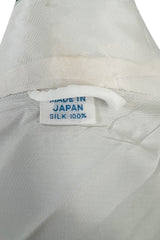 Prettiest 1970s Blue Floral Print Kimono Reversible to an Ivory & Coral Print