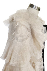 Fall 2009 Chanel Gossamer Mohair Knit Ruffled Sleeve Fantasy Evening Jacket