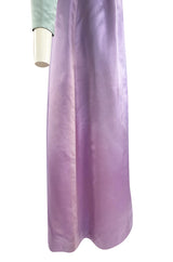 1960s Teal Traina by Geoffrey Beene Lavender Olive & Turquoise Silk Banded Bodice Dress