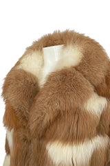 Rare c.1968- 1972 Christian Dior Two Toned Sheepskin Fur Coat