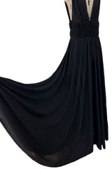 Documented Spring 1986 Yves Saint Laurent Runway Black Jersey Plunge Dress