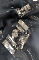 Spring 1974 Chloe by Karl Lagerfeld Sequin Dress Set as Seen on Sylvie Vartan