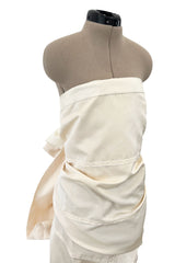 Beautiful 2013 Lanvin Blanche by Alber Elbaz Strapless Ruffled Ivory Silk Wedding Gown