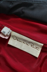 Gorgeous 1980s Oscar de la Renta Black Beaded Bow Dress in a Rich Ruby Red Velvet