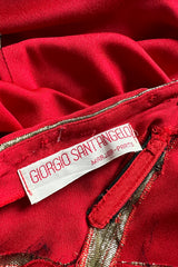 Insanely Good 1980s Giorgio Sant'Angelo Metallic Gold & Red Jersey Dress