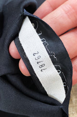 Spring 2000 Chanel Haute Couture Black Silk Taffeta Sculpted Jacket & Tapered Pant Suit Set