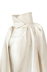 F/W 1996 Givenchy Couture Runway Ivory Silk Taffeta Over Skirt Cape